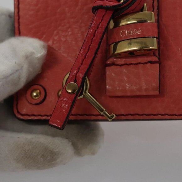 Chloe Card Case Leather Pink Auth 102045V - Picture 16 of 16